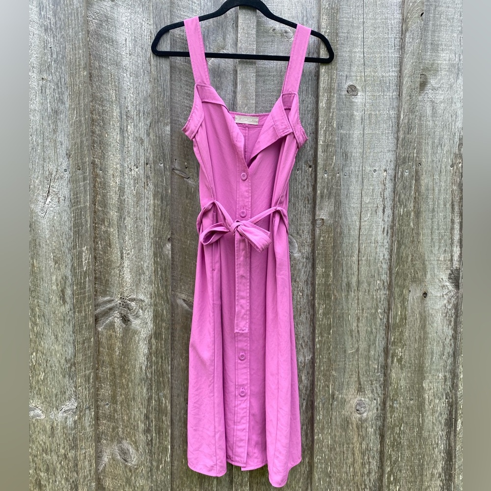 EVERLANE Japanese go weave picnic dress magenta size 2 - Picture 5 of 11